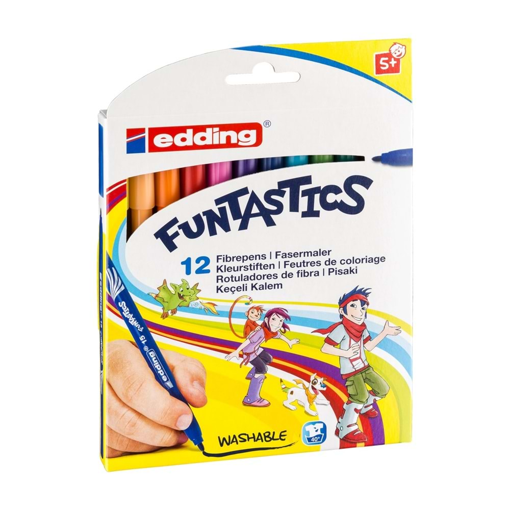 Edding Funtastics Keçe Uçlu Kalem İnce 12'Li Set ( KEÇELİ KALEM )