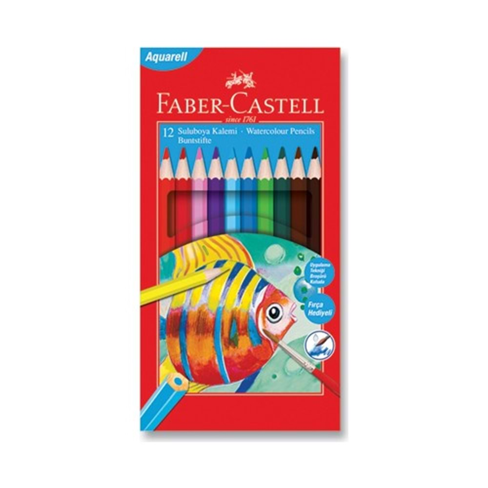 Faber-Castell Karton Kutu Aquarell Boya Kalemi 12 Renk