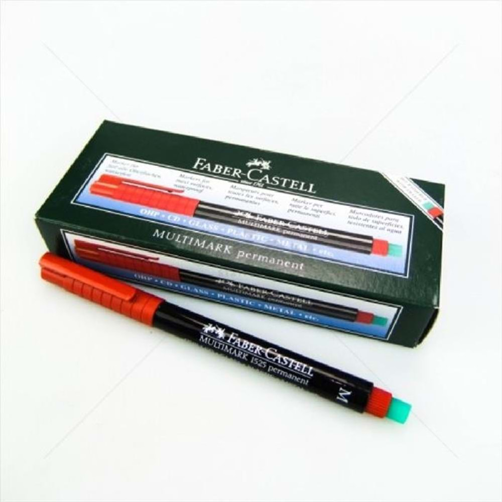 Faber-Castell Permanent ( Asetat ) Kalem 10'lu Kırmızı M