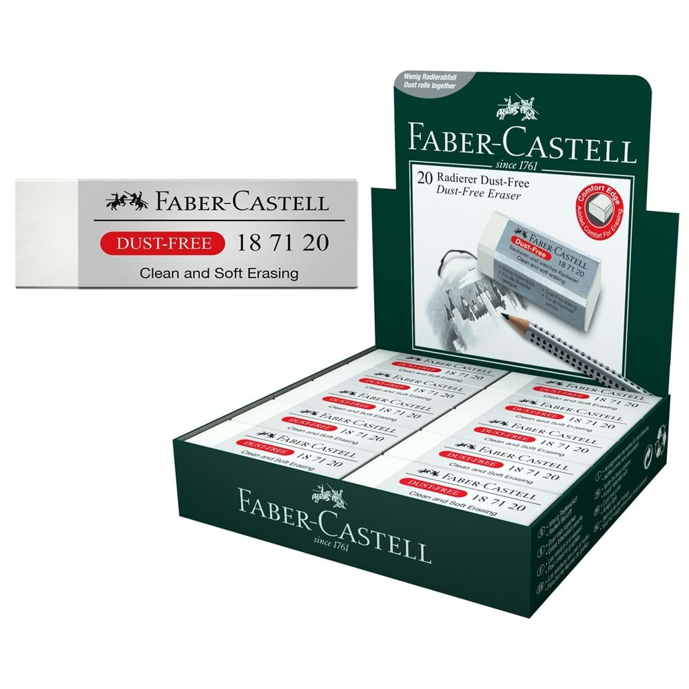 Faber-Castell Dust-Free Büyük Boy Silgi 187120 20 li paket