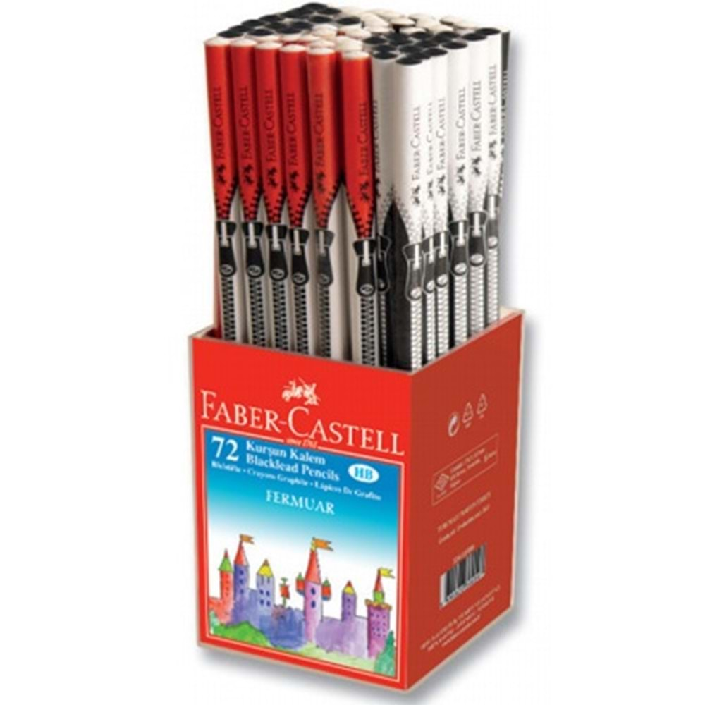 Faber-Castell Fermuar Desenli Kurşun Kalem 72 Adet