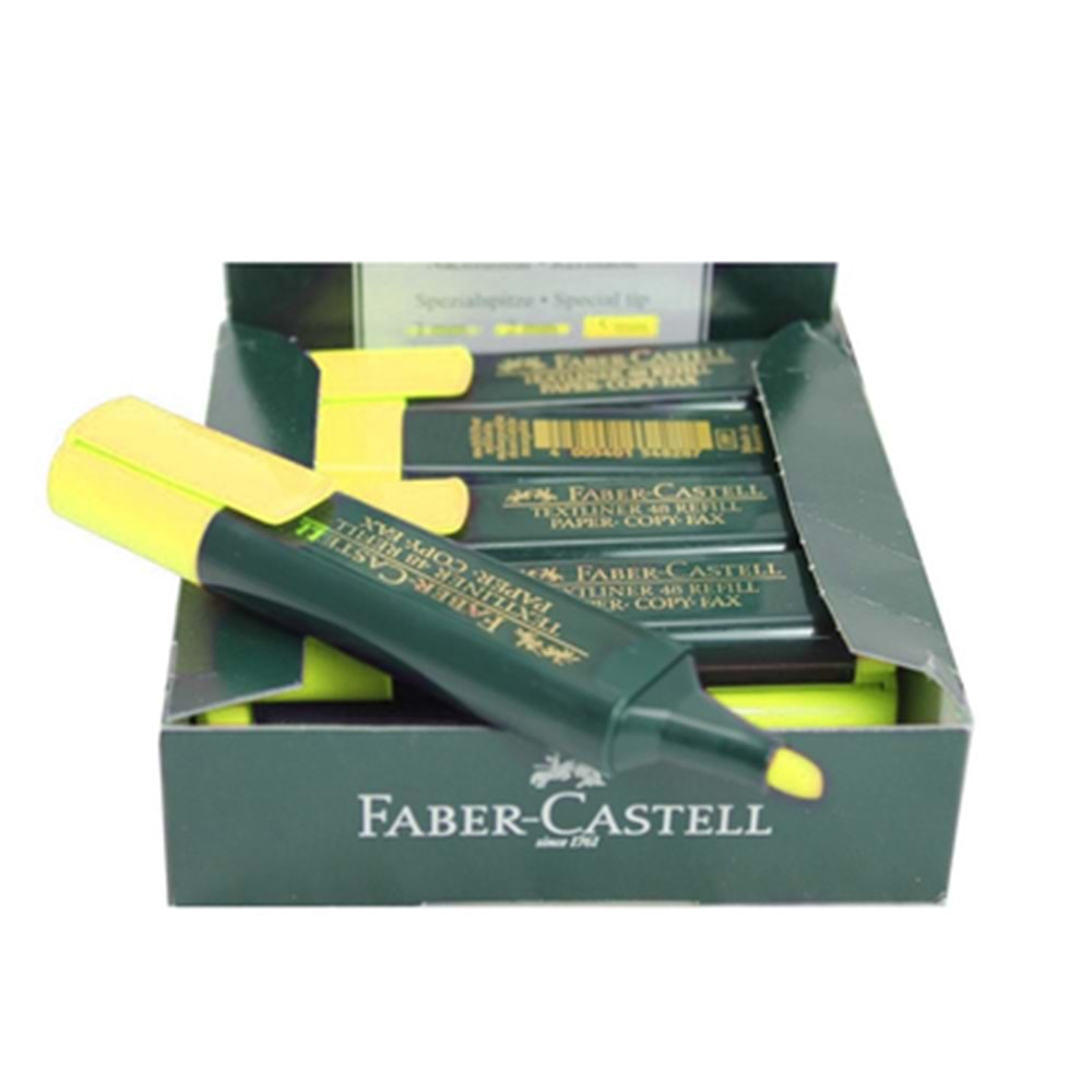 Faber Castell Fosforlu Kalem Mat Gövde Sarı 154807 10'lu Kutu