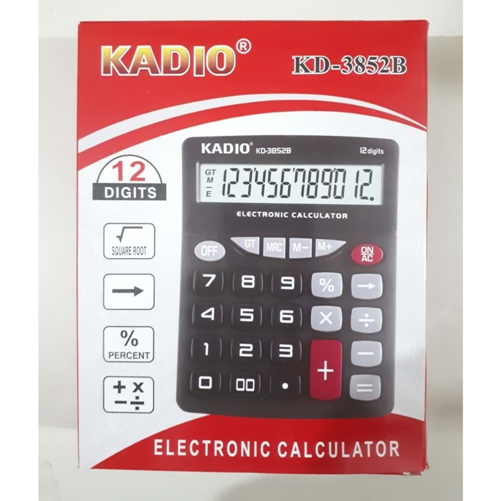 Kadıo Hesap Makinası KD-3852B 12 Haneli