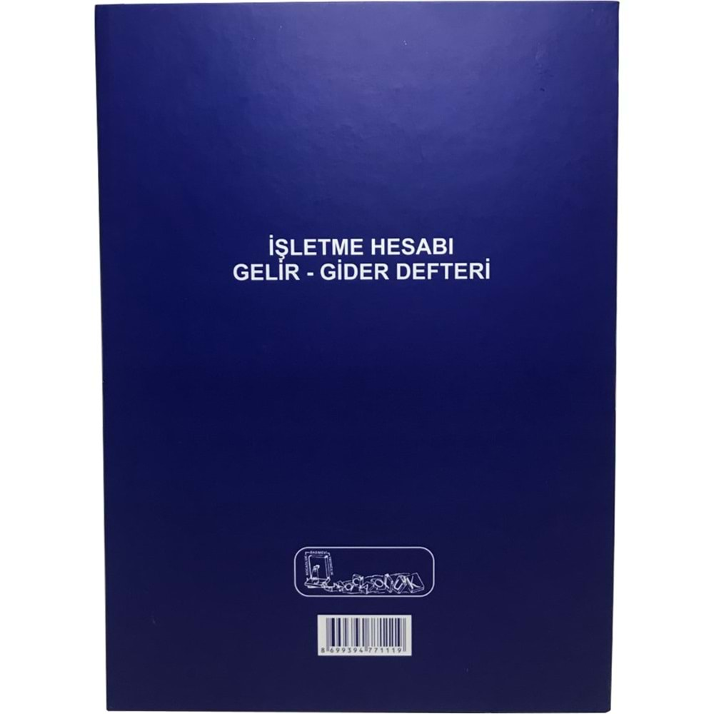 Kocaoluk İşletme Hesabı Gelir-Gider Defteri Cilt Kapak