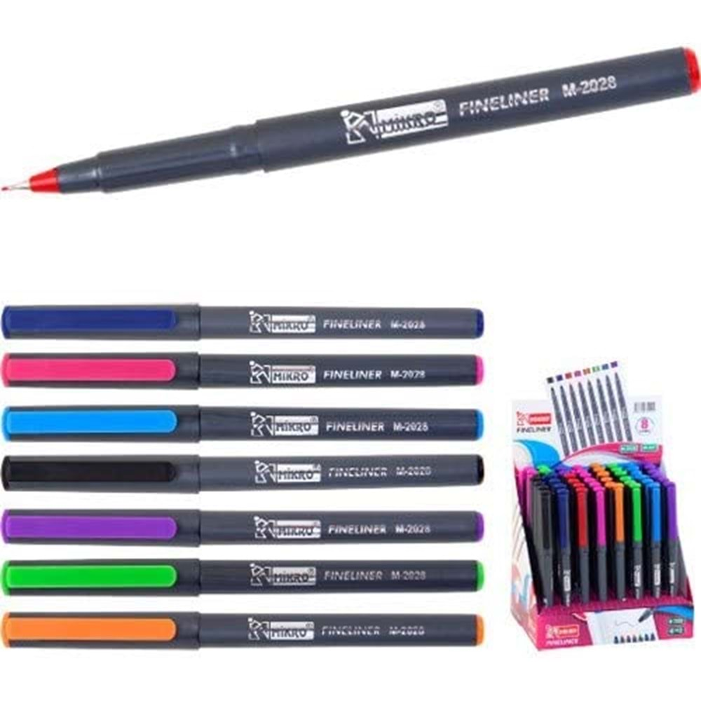 Mikro Fineliner M-2028 Keçe Uçlu finepen Kalem 6 Renk 48 li paket