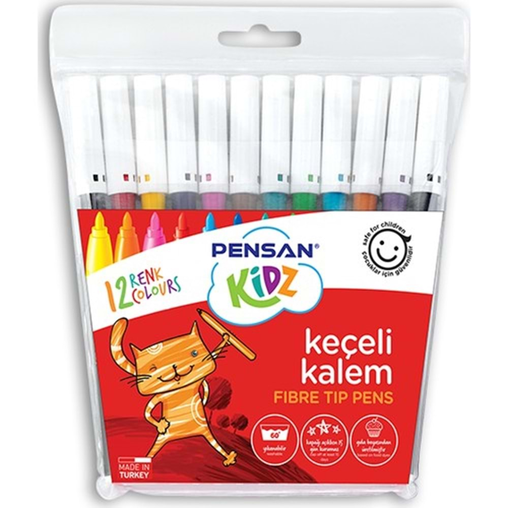 Pensan Kidz Keçeli Boya Kalemi 12 Renk