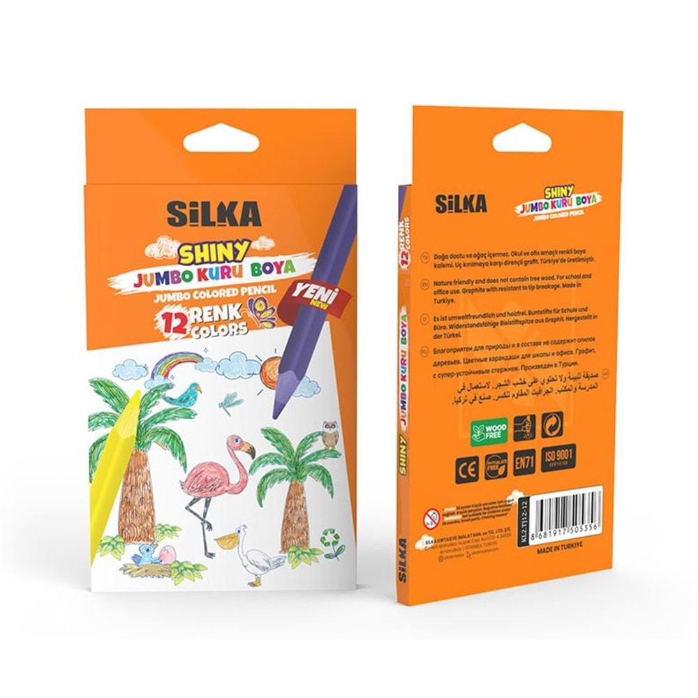 Silka 12’Lİ JUMBO SHINY KURU BOYA 12 li paket