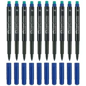 Faber-Castell Multimark 1525 M KALIN Asetat Kalemi 1.0 mm Mavi 10 Adet