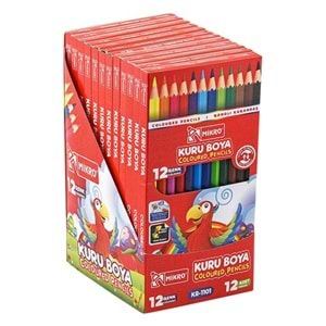 Mikro Kuru Boya Kalemi 12 Renk Tam Boy Karton Kutu 12 TAKIM (1 PAKET)