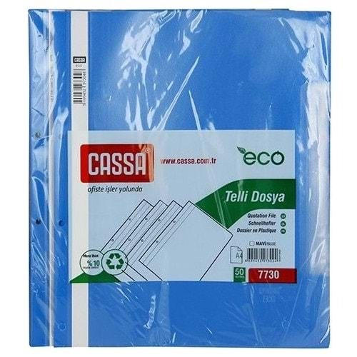 Cassa Telli Dosya Mavi 50'li Paket Cassa 7730 Eco