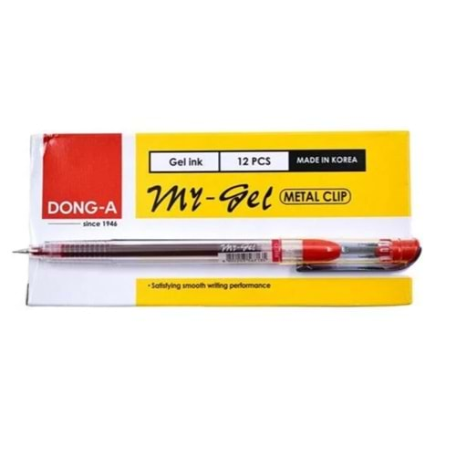 Dong-A My-Gel İğne Uçlu Kalem 0,5 mm. 12'li paket KIRMIZI