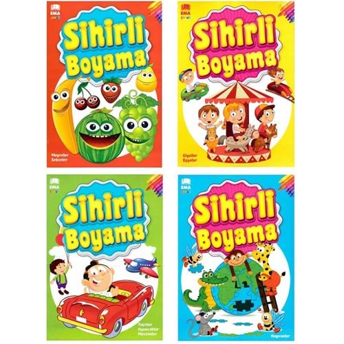 Sihirli Boyama 4 Kitap (FARKLI KİTAP HER KİTAP 64 SAYFA)