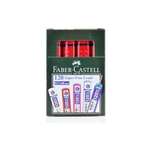 Faber-Castell Grip Mın 0.7 2b 60 mm 120'LI Kırmızı Tüp Uç 12 Adet 1 Paket