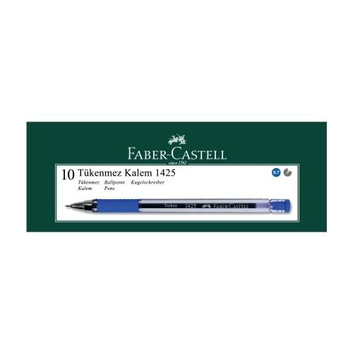 Faber-Castell 1425 İğne Uç Tükenmez Mavi 10'lu Kutu