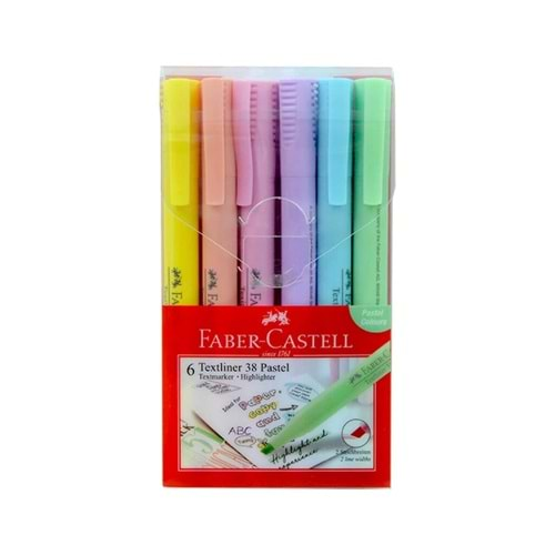 Faber-Castell Fosforlu kalem 38 Pastel 6lı poşet