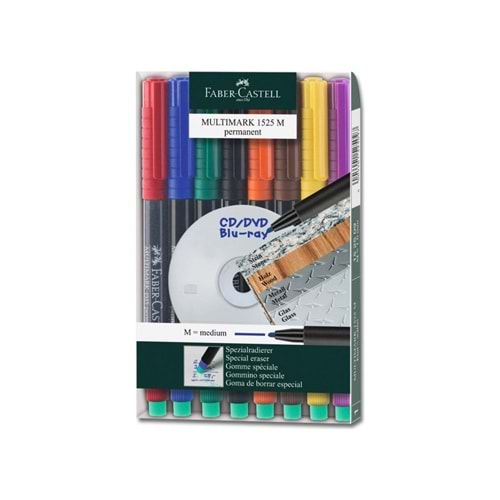 Faber Castell 1525 M Permanent 8'li Asetat Kalemi