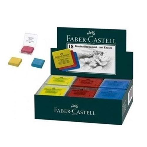 Faber-Castell Plastik Kutulu RENKLİ Hamur Silgi 18'li