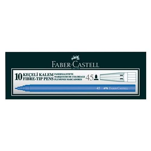 Faber-Castell 45 Keçeli Kalem 10'lu Renk - Mavi