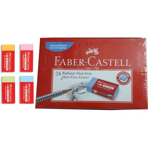 Faber-Castell Dust-Free Renkli Silgi 24'lü PAKET