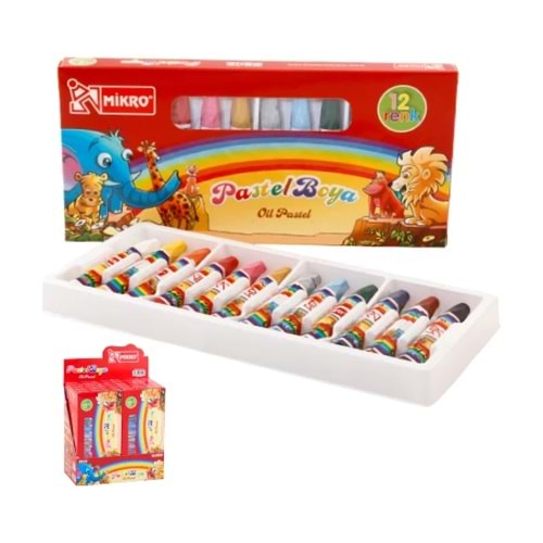 MİKRO PB-12N PASTEL BOYA 12 Lİ PAKET