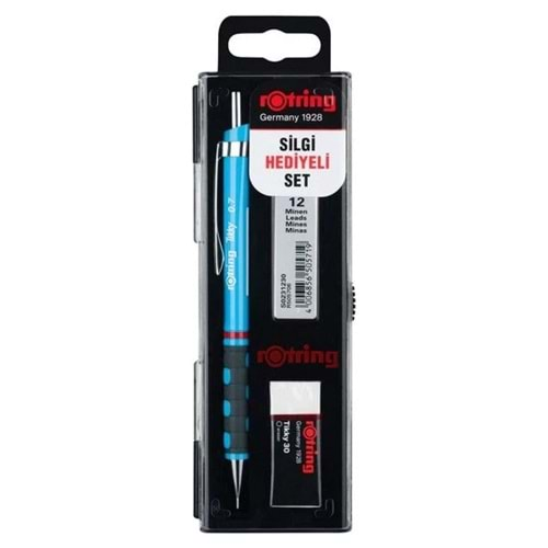 Rotring Tikky Okul Seti 0.7 mm Açık Mavi Versatil Kalem + Silgi + Uç